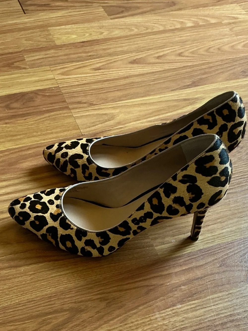 INC International Concepts Leopard Print Tan and Black Pointed Toe Pumps